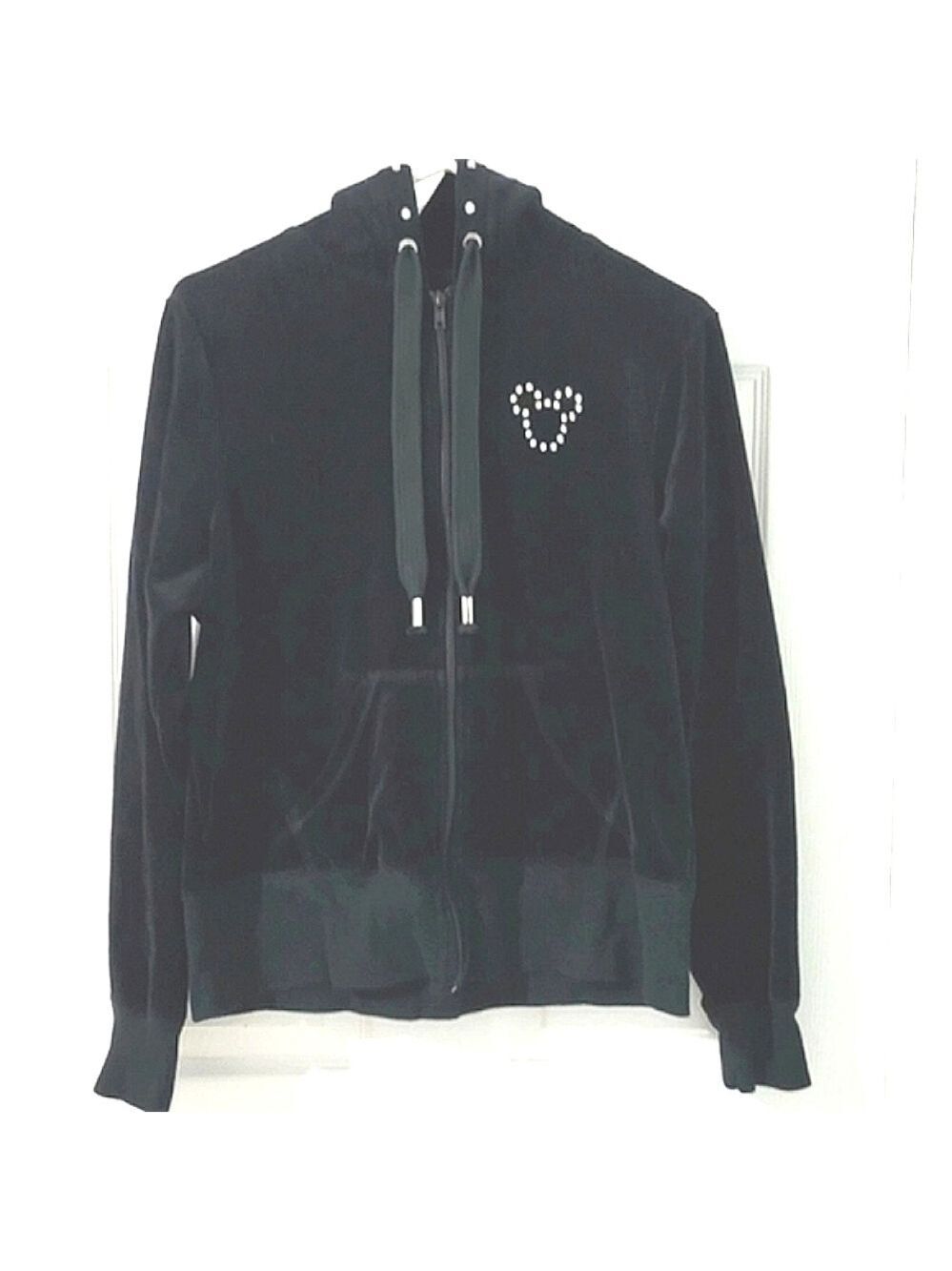Disney Parks Women's Full Zip Hooded Rhinestone Mickey Mouse Sweater Size L